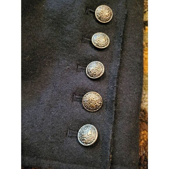 Jôn Felted Wool Blazer Women's Medium Black Engraved Buttons Cropped Cozy Warm - Picture 4 of 5